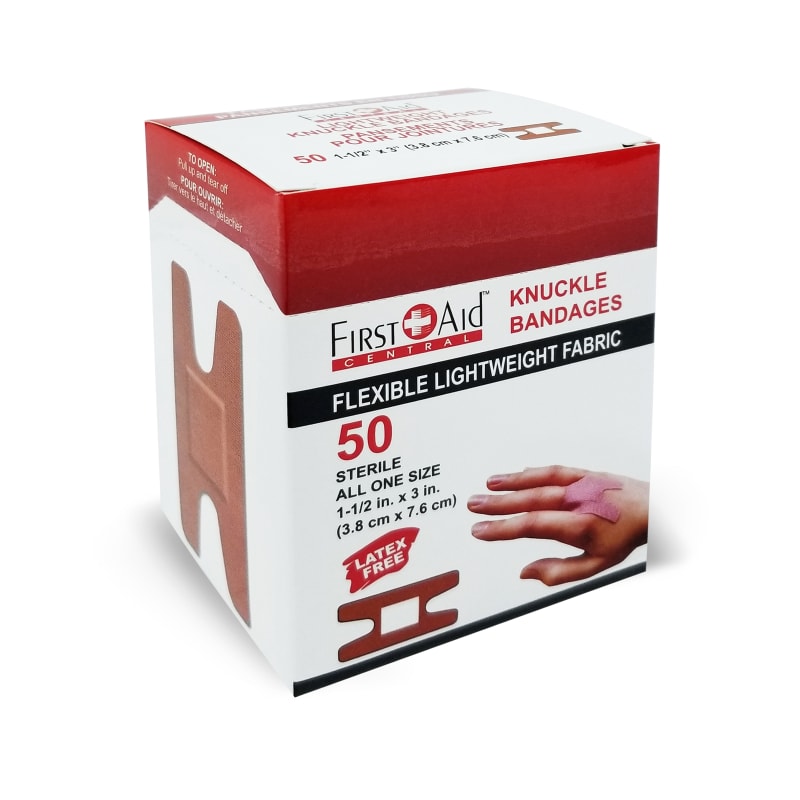 Bandages adhésifs en tissu léger pour jointures (boîte de 50)