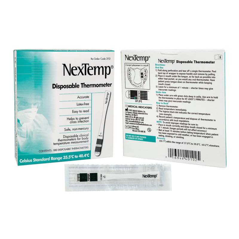 Thermomètre clinique à usage unique NexTemp (100)