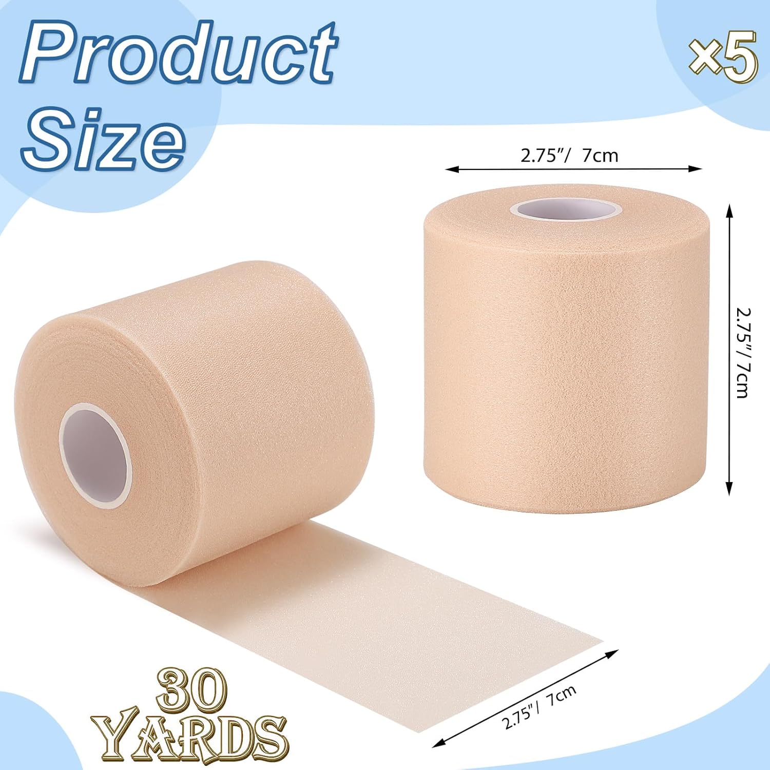 Ruban de sous-emballage en mousse (beige), 7 cm x 27 m (2¾ x 30 verges)
