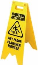 Plastic Wet Floor Sign 12"W 24"H