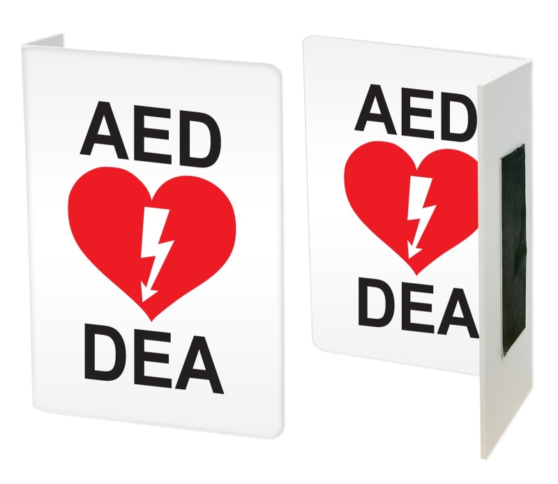 AED Sign - Projecting Safety Sign "L" shape