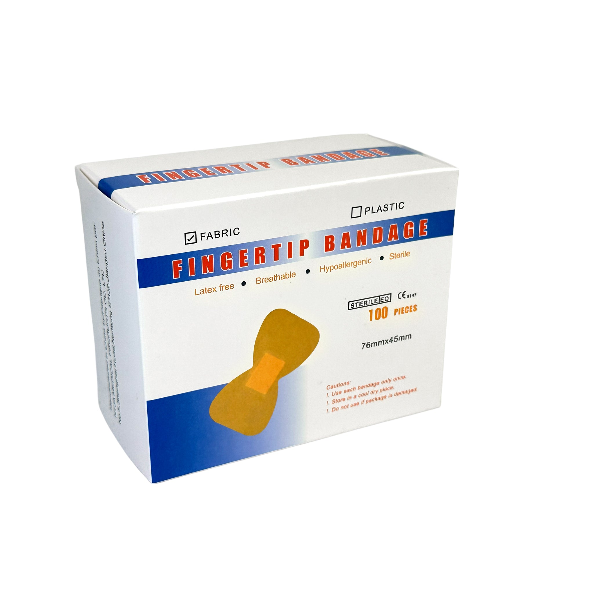 Fabric Fingertip Bandage, LG, 4.4 x 7.6cm - Box 100