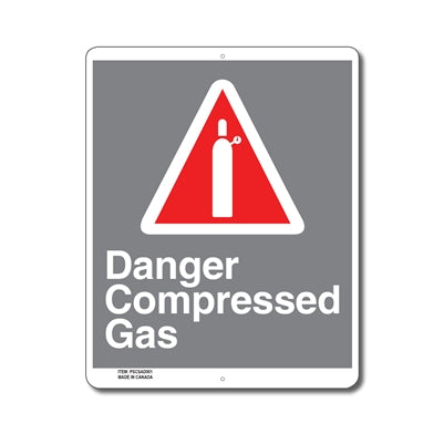 Danger Compressed Gas - Enseigne - en Anglais