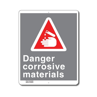 DANGER CORROSIVE MATERIALS - SIGN