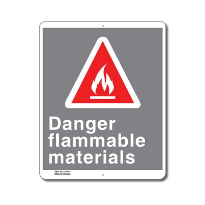 Danger Flammable Materials - Enseigne - en Anglais