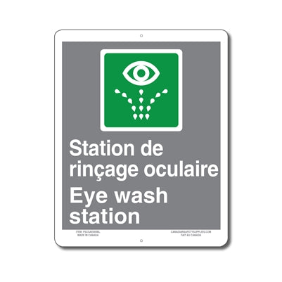 STATION DE RINCAGE OCULAIRE - EMERGENCY EYE WASH STATION - Enseigne bilingue