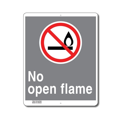 No Open Flame - Enseigne - en Anglais