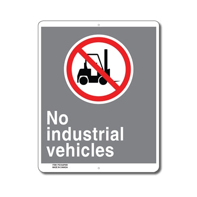 NO INDUSTRIAL VEHICLES - Enseigne - en Anglais