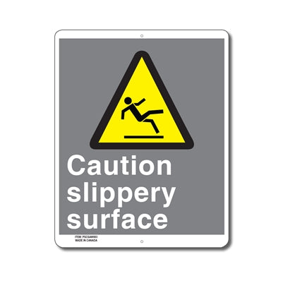 CAUTION SLIPPERY SURFACE - SIGN
