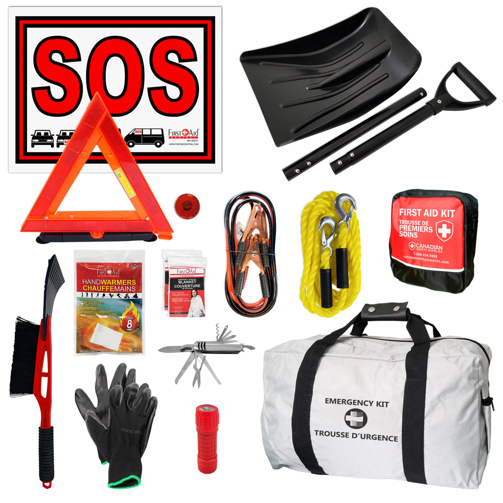 Basic Auto Emergency Kit Items Winter Emergency Vehicle Kit with Shovel | Canadian Safety Supplies