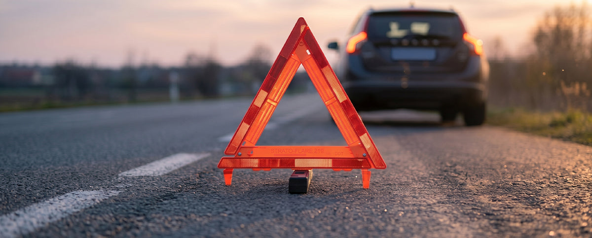 Emergency Warning Triangle w/ Sand Filled Base 