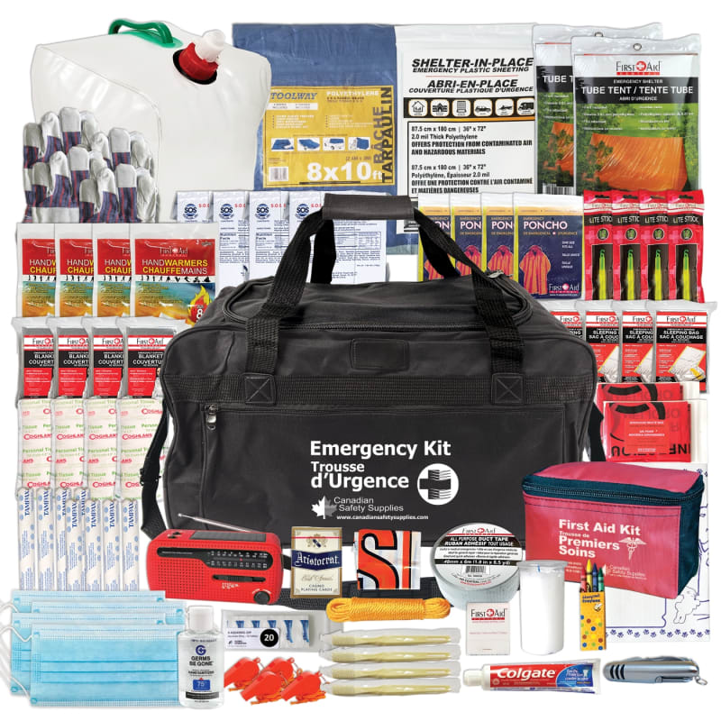 Trousse d'urgence deluxe pour 4 personnes, 72 heures