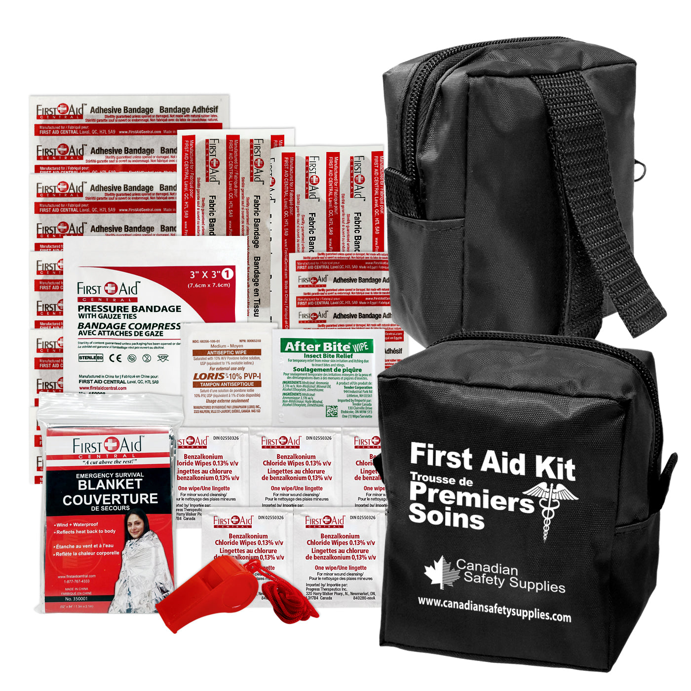 Trousse de premiers soins – 44 pièces, sac en nylon 