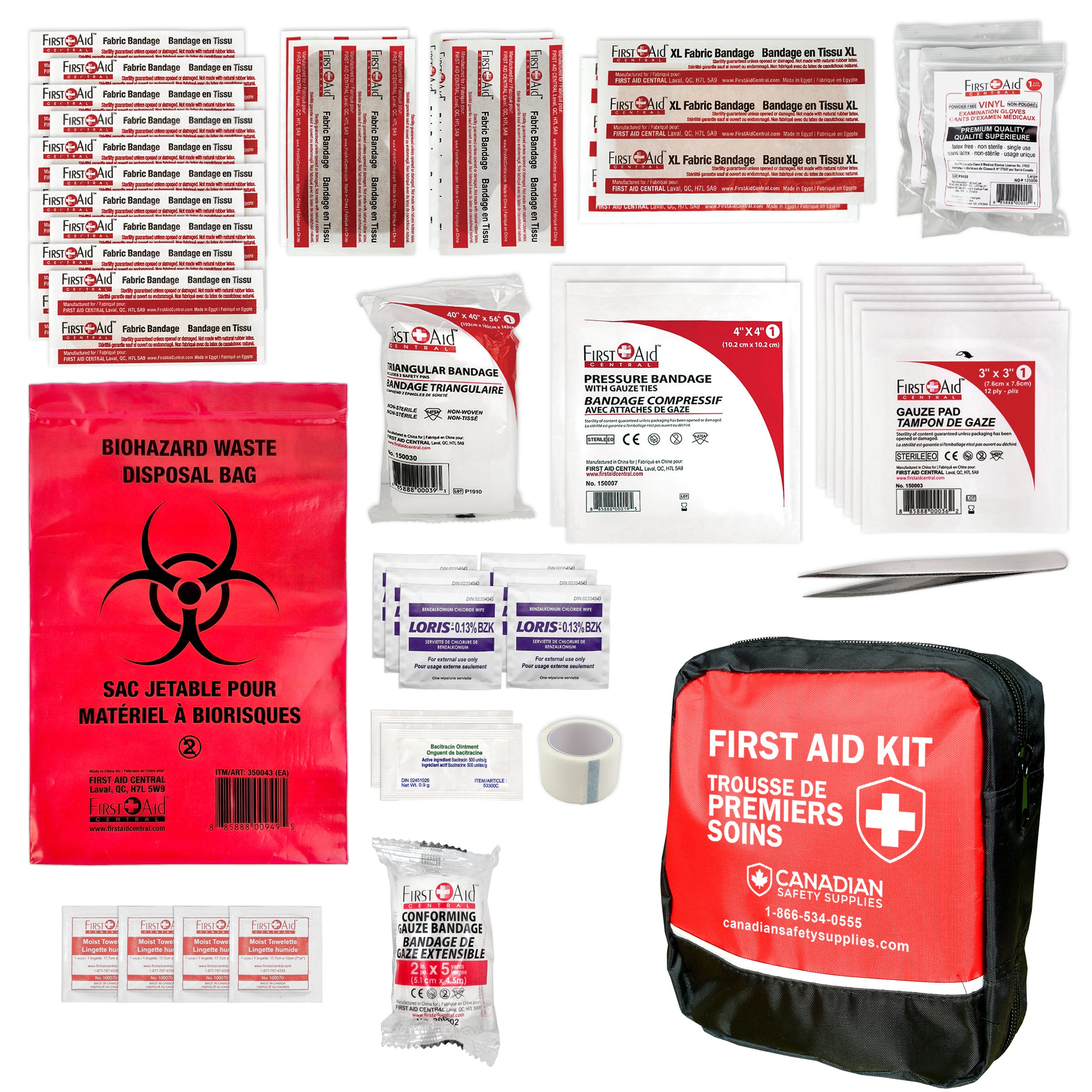 Trousse de premiers soins de type 1 individuelle conforme à la norme CSA Z1220-17
