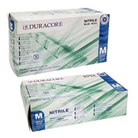 DURACORE, Gants d'examen médical en nitrile bleu, 3 mil, petit (boîte de 100)