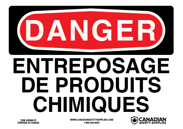 Entreposage de Produits Chimiques - Enseigne Danger - en Français
