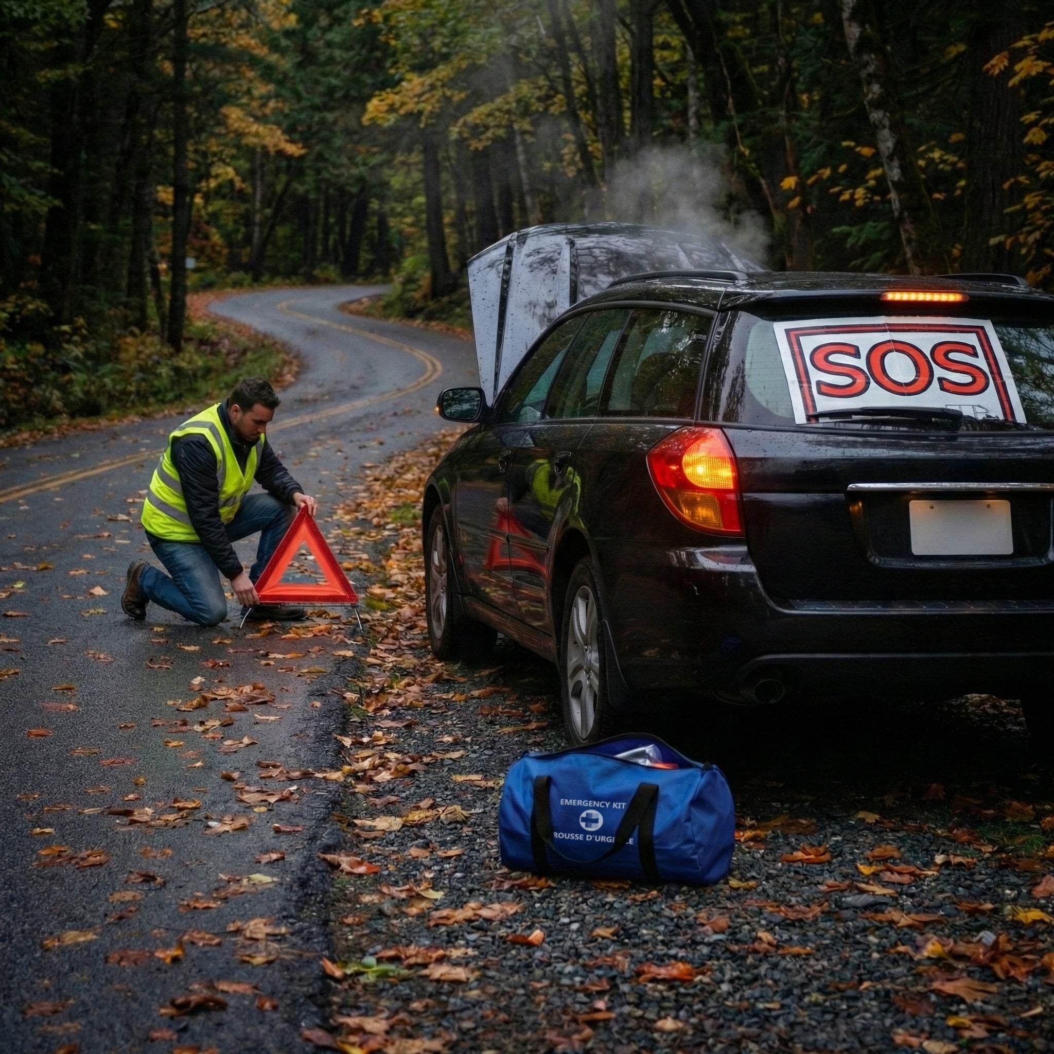 Trousse de survie en bordure de route 