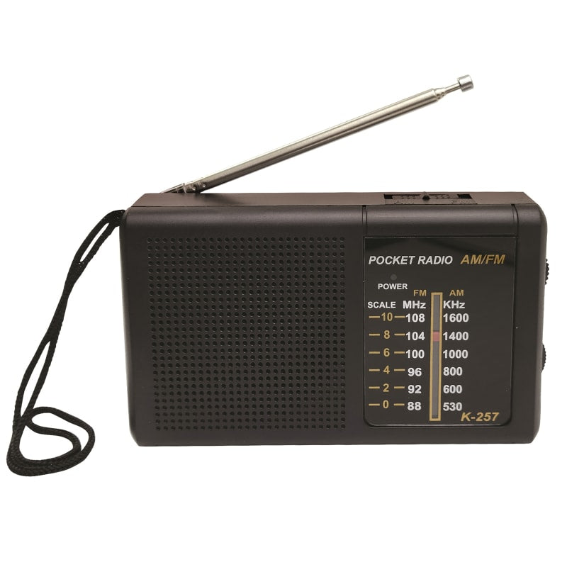 AM/FM Pocket Radio (2 AA batteries not included)