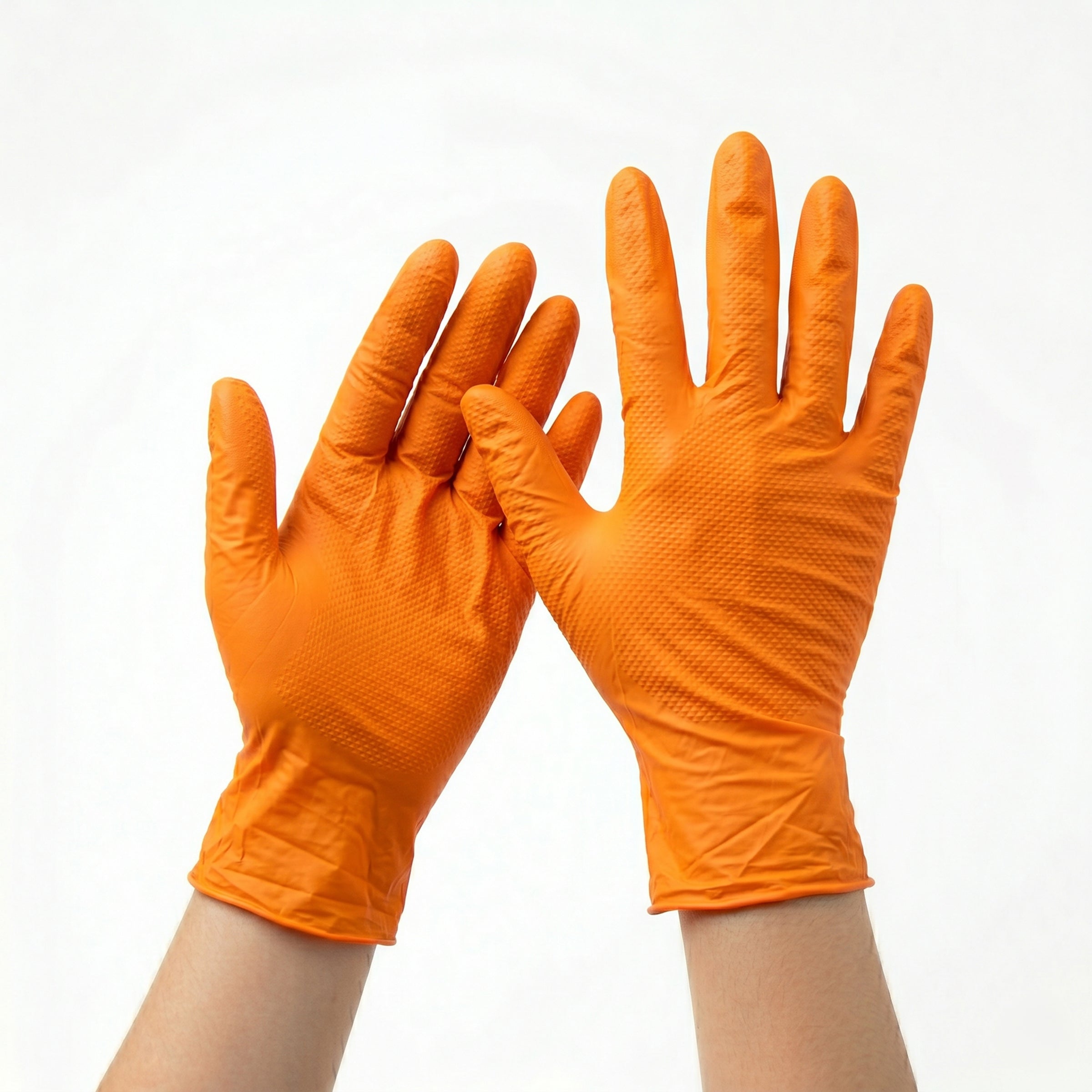 DURACORE, Nitrile Orange Textured Gloves, Powder Free, 7mil, Box of 100