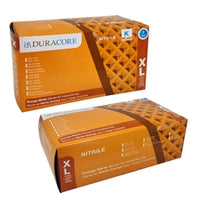 DURACORE, Nitrile Orange Textured Gloves, Powder Free, 7mil, Box of 100