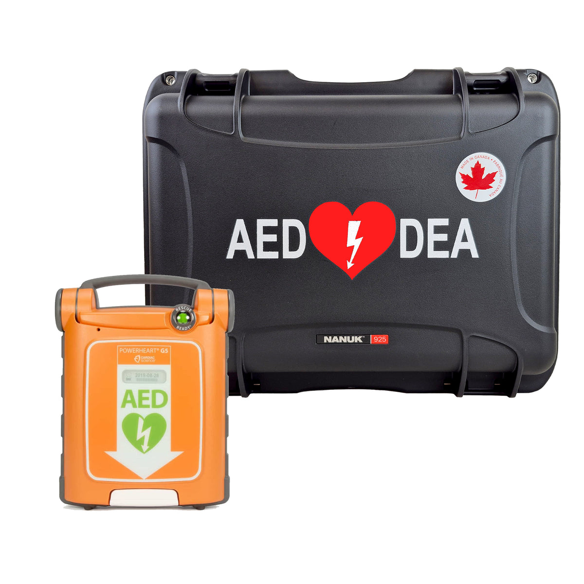 DEA Powerheart G5 avec assistance CPR avec Boitier Nanuk