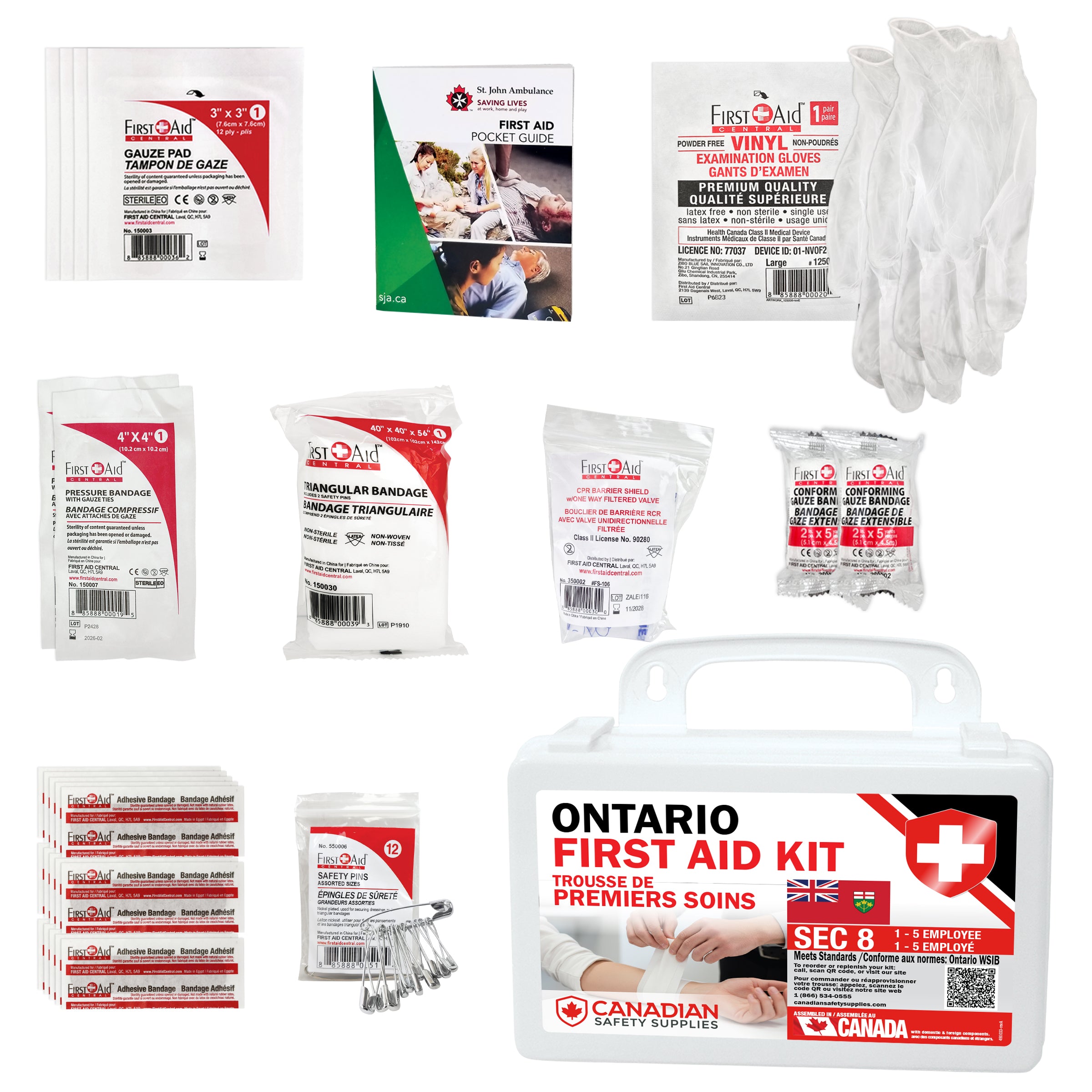 Ontario Section 8 First Aid Kit and Refill - (1-5  Employees)