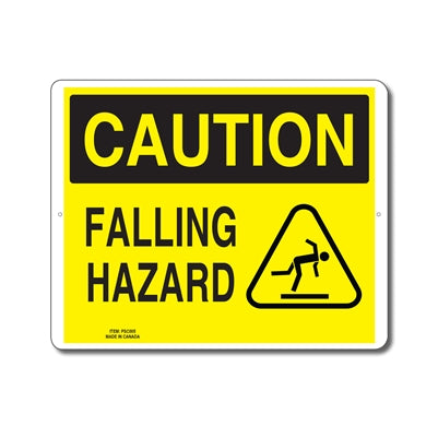 FALLING HAZARD - CAUTION SIGN