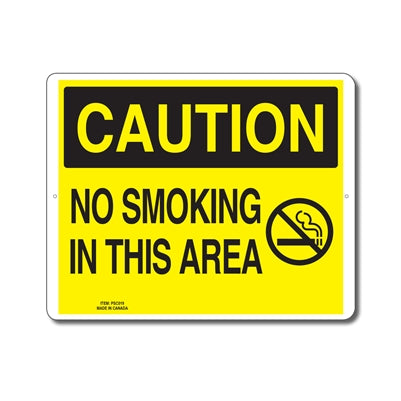 NO SMOKING IN THIS AREA - CAUTION SIGN