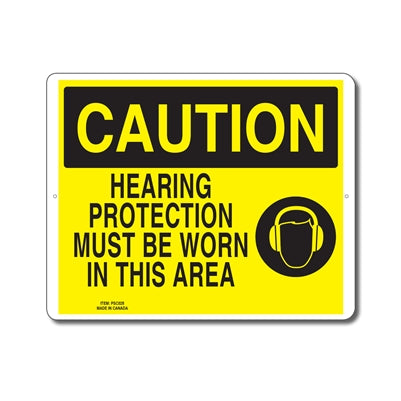 HEARING PROTECTION MUST BE WORN IN THIS AREA - CAUTION SIGN