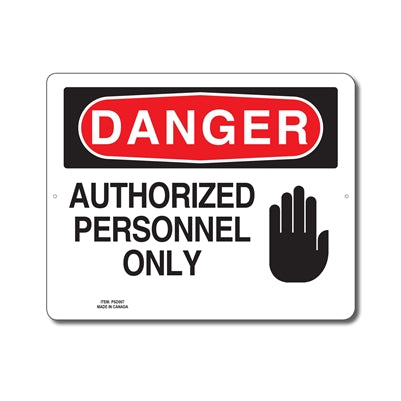 AUTHORIZED PERSONNEL ONLY - DANGER SIGN