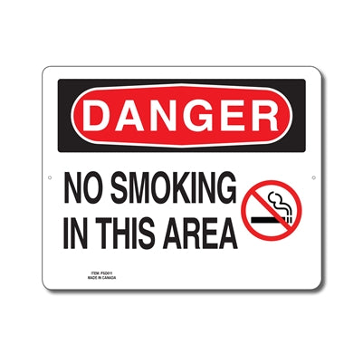 NO SMOKING IN THIS AREA - DANGER SIGN
