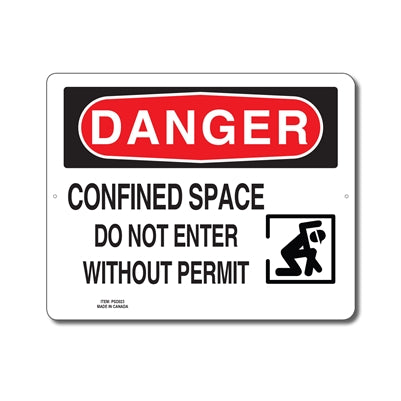 CONFINED SPACE DO NOT ENTER WITHOUT PERMIT - Enseigne Danger - en Anglais