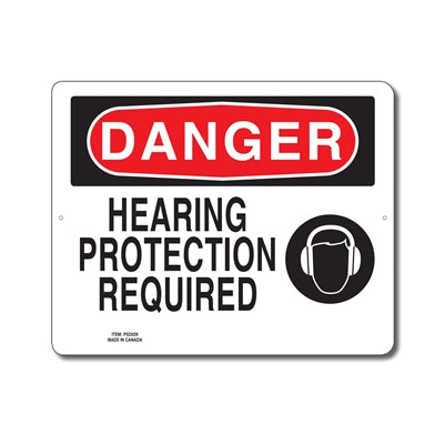 HEARING PROTECTION REQUIRED - DANGER SIGN