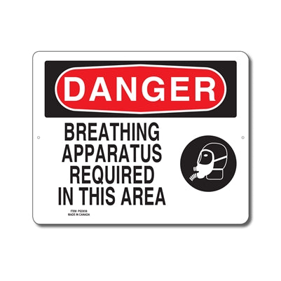 BREATHING APPARATUS REQUIRED IN THIS AREA - DANGER SIGN