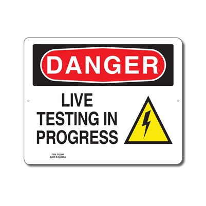 LIVE TESTING IN PROGRESS - Enseigne Danger - en Anglais