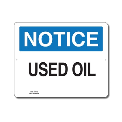 USED OIL - NOTICE SIGN