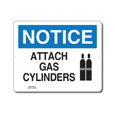 ATTACH GAS CYLINDERS - Enseigne D'avis - en Anglais