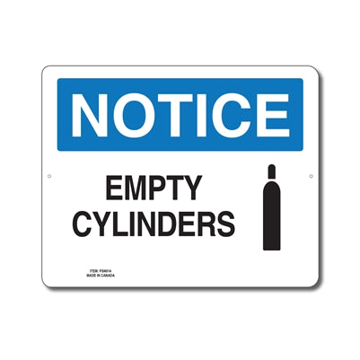 EMPTY CYLINDERS - NOTICE SIGN