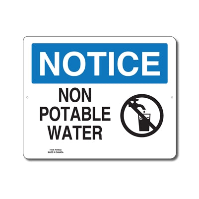 NON POTABLE WATER - NOTICE SIGN