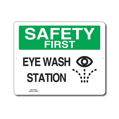 EYE WASH STATION - Enseigne La sécurité d'abord - en Anglais