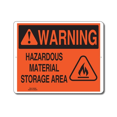 HAZARDOUS MATERIAL STORAGE AREA - WARNING SIGN