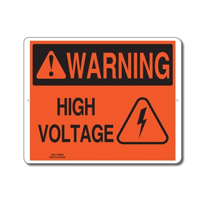 High Voltage - Enseigne avertissement - en Anglais