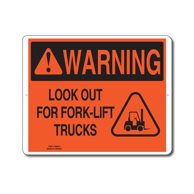 Look Out For Fork-Lift Trucks - Enseigne avertissement - en Anglais