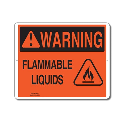 Flammable Liquids - Enseigne avertissement - en Anglais