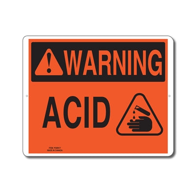Acid - Warning - Enseigne avertissement - en Anglais