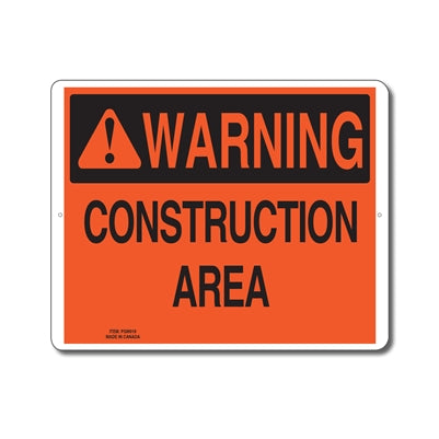 Construction Area - Enseigne avertissement - en Anglais