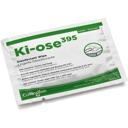 Lingettes désinfectantes pour surfaces Ki-Ose 395, 15 x 19,8 cm, paquet individuel, 1 lingette/paquet