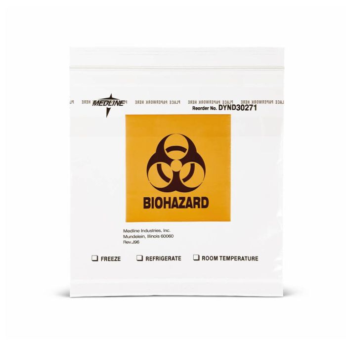 Bioha Label Sacs à fermeture éclair pour prélèvements de laboratoire Medline Bioha