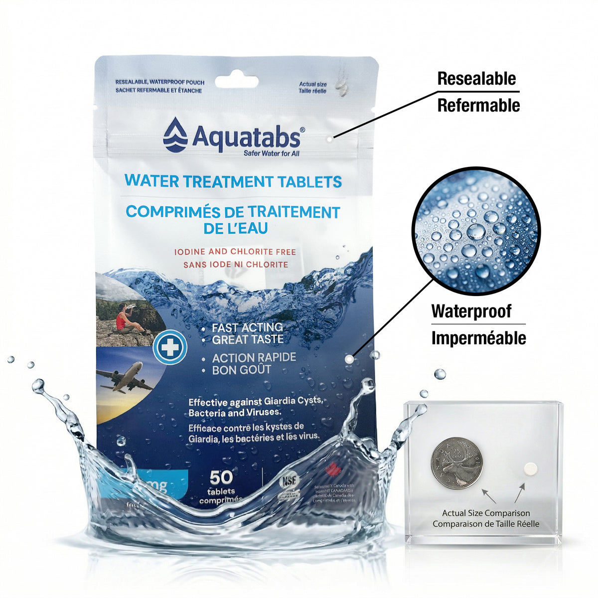 Aquatabs Water Purification Tablets 49 mg (50/box)