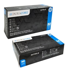 DURACORE, Nitrile Industrial Grade Gloves, Black 6mil, Box of 100